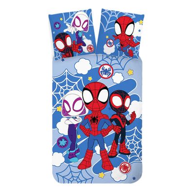 Marvel Spidey Bettwäsche Set Mehrfarbig Bettbezug Kissenbezug Baumwolle 140 × 200 cm