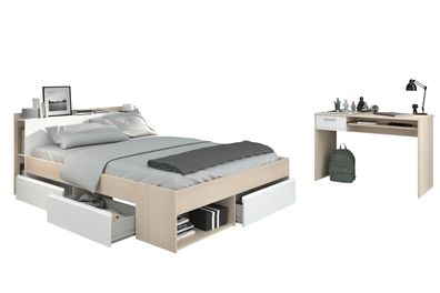 Most 61 Jugendzimmer 2-tlg: Schreibtisch & Bett 140 cm