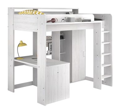 Parisot Hochbett Higher mit Schrank und Schreibtisch