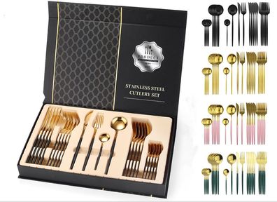 Besteckset 24-tlg für 6 Personen, Edelstahl, mit Box