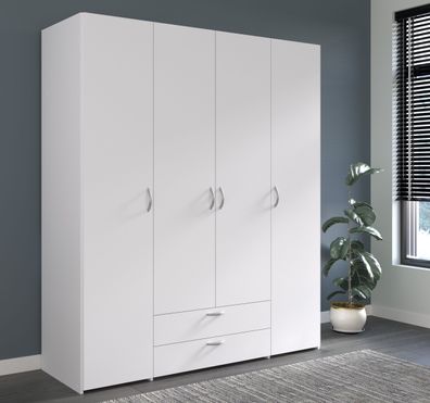 Parisot Daily 1 Kleiderschrank 4-türig Weiß 160x185 cm