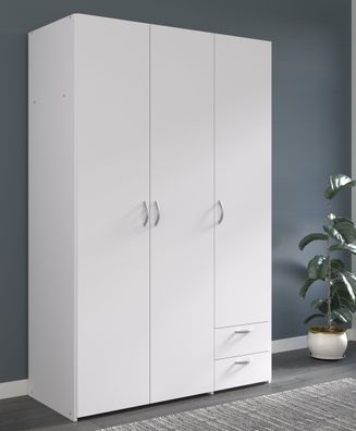 Parisot Daily 2 Kleiderschrank – 3-türig in Weiß, 120x185x51