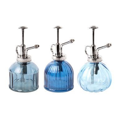 Pflanzensprüher Blau aus Glas -sortiert in 3 Varianten- mit Kunststoff Sprüher
