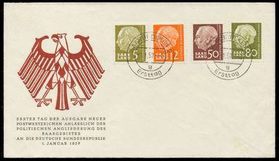 SAAR OPD 1957 Nr 396 u.a. BRIEF FDC X78DCD2