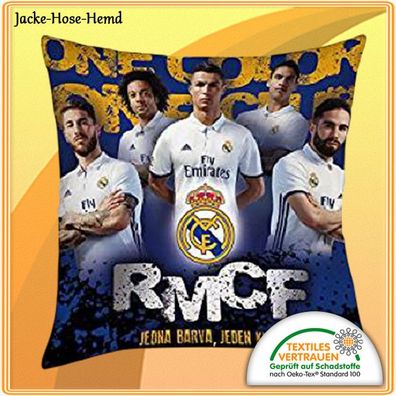 Real Madrid Kissen Schlummerrolle Nackenkissen Spieler Gr.40x40cm Fanartikel NEU