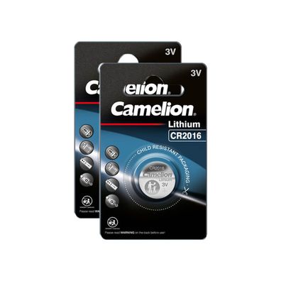 2x Camelion CR2016 CR 2016 3V Knopfzelle Batterie 1er Blister