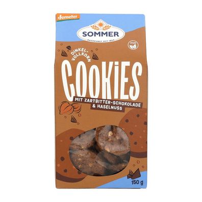 3x SOMMER Demeter Dinkel Schoko Cookies, Vollkorn 150g