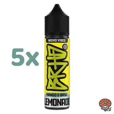 BRHD Barehead Weird Vibes Mango & Basil Lemonade, Longfill Aroma Liquid 5x 10ml
