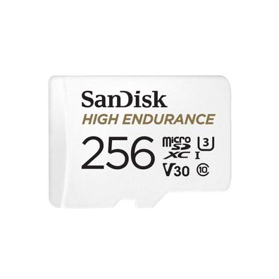 High Endurance 256 GB microSDXC (weiß, UHS-I U3, Class 10, V30)