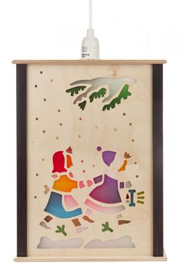 Elektrische Fensterlaterne Kinder, klein BxHxT 175x230x80mm NEU Holzlaterne