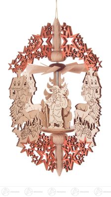 Baumschmuck Wärmespiel Advent "Sterne" Winterdorf/Weihnachtsmann, zum Hängen