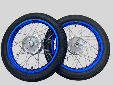 Satz Alu-Kompletträder für alle Simson Modelle 2,75x16 vorne/hinten blau