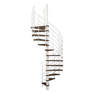Minka Spindeltreppe Venezia Smart 38 - 305,5cm Geschosshoehe Walnuss Weis 160cm Durc