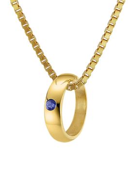 trendor Schmuck Taufring mit Saphir Gold 585 an goldplattierter Kette 40/38 cm 75122