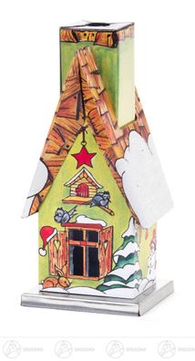 Räuchermann Räucherhaus "Weihnachten" Metall (Waldhütte Winter) 5cmx11cmx4,5cm