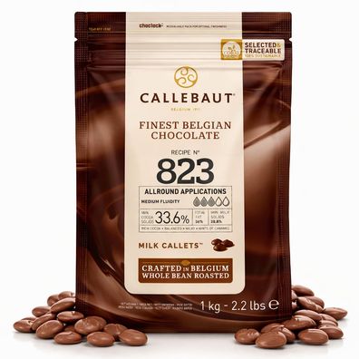 Callebaut Receipe No. 823 - Kuvertüre Callets, Vollmilch Schokolade, 33,6% Kakao