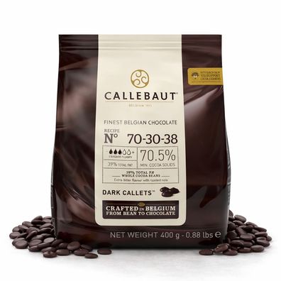 Callebaut Receipe No. 70-30-38 Kuvertüre Callets, 70% Kakao