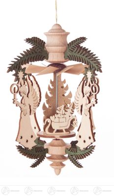 Baumschmuck Wärmespiel "Zweig" Engel/Weihnachtsmann, zum Hängen 10cmx12,5cmx10cm