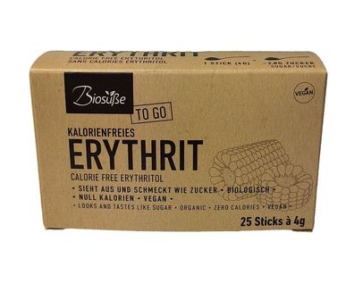 6x Biosüße Kalorienfreie BioSüße Bio Erythrit To go Box 25 St X 4g 100g