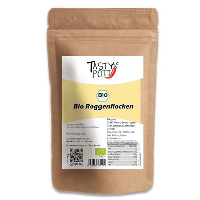 Tasty Pott Bio Roggenflocken - im Beutel