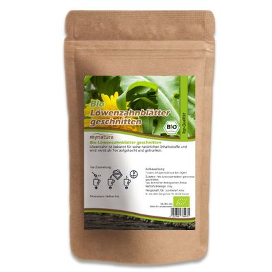 Mynatura Bio Löwenzahnblätter getrocknet und geschnitten – in verschiedenen Größ
