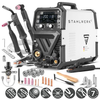 Stahlwerk 6-in-1 Kombi-Schweißgerät CTM-250 PULS 200 A CUT WIG MIG MAG MMA FLUX