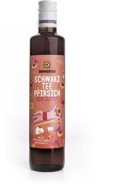Sonnentor Bio Schwarztee-Pfirsich Eistee Sirup (6x 500ml) - 3000ml