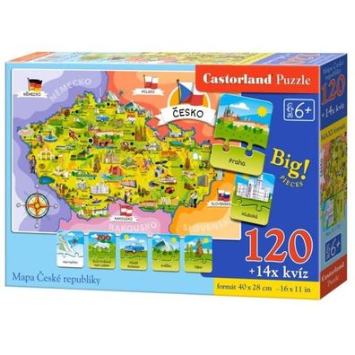 Castorland Puzzle Karte der Tschechischen Republik 120 Teile