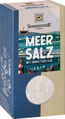 3x Sonnentor Meersalz mit jodhaltiger Alge, Packung 150g