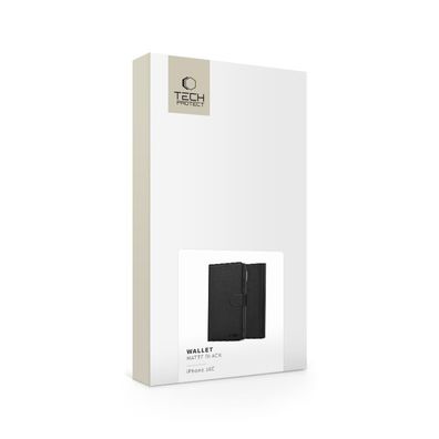 Tech-Protect Wallet kompatibel mit Apple iPhone 17e Mattschwarz Handyhülle mit