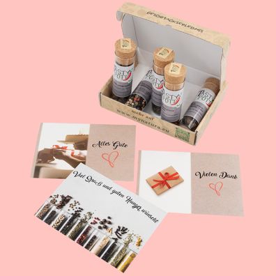 Tasty Pott Dank Box - Gewürzset + Karte "Viel Spaß und guten Hunger"