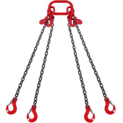 VEVOR 4-Strang Kettengehänge 1,5m G80 Krankette 2993kg mit Haken ß6mm