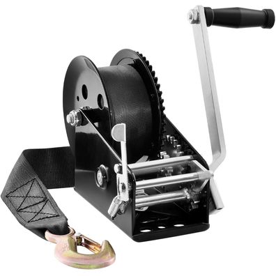 VEVOR Handseilwinde 1587,5kg Bootswinde 2-Gang mit 10m Polyesterband
