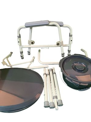 VEVOR Toilettenstuhl höhenverstellbar 44-59 cm 5,8 L Eimer Nachtkommode Grau