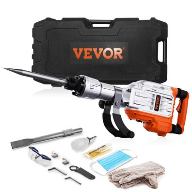VEVOR Abbruchhammer 3500 W 60 J Betonbrecher 1900 BPM mit Meißeln