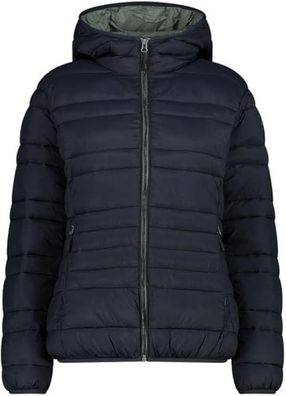 CMP Damen Nylon Jacke mit fester Kapuze Schwarz Blau Größe 46