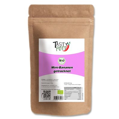Tasty Pott getrocknete Baby Bananen - im Beutel