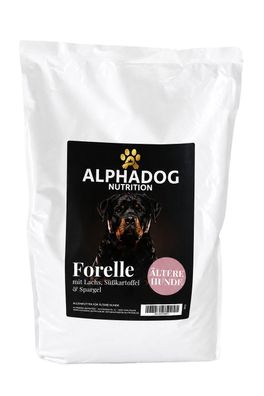 Getreidefreies Trockenfutter Senior mit 50% frischem Forelle, Lachs, Spargel