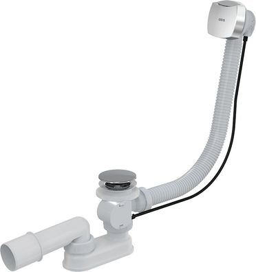 Alcadrain Badewanne Ab- und Überlaufgarnitur Automat komplett, verchromt 80 cm
