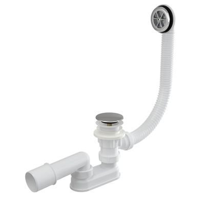 Alcadrain Badewanne Ab- und Überlaufgarnitur CLICK/CLACK, chrom 120 cm
