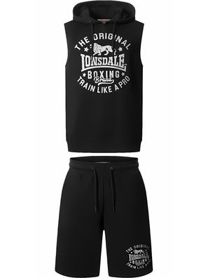 Lonsdale Shotley Ärmelloses Kapuzensweatshirt &amp; Shorts Set Normale Passform