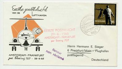 Flugpost ALLE WELT Nr LH Amsterdam Frankfurt BRI X743056