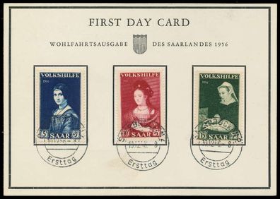 Saarland 1956 Nr 376-378 BRIEF FDC X78DC9E