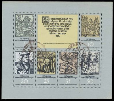 DDR BLOCK Kleinbogen Nr 2013-2018 gestempelt Kleinbg X10DD72