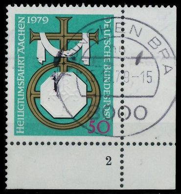 BRD BUND 1979 Nr 1017 zentrisch gestempelt Formnummer 2 X3D6CE2