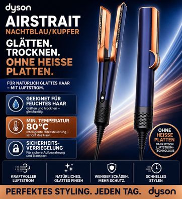 Dyson Airstrait Nachtblau/Kupfer geeignet fér feuchtes Haar - Kaufen