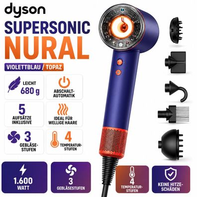 Dyson Supersonic Nural Violettblau/Topaz Aufsätze 5 Stk. 1.600 Watt - Kaufen