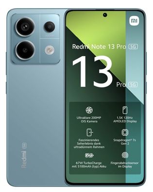 Xiaomi Redmi Note 13 Pro 5G 8GB 256GB Blue 6,67 Zoll Full HD 120 Hz 200 MP - Kaufe