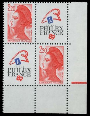 Frankreich 1985 Nr 2510AIZf-VB1 postfrisch Viererblock X625382