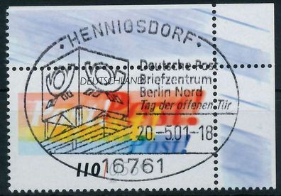 BRD BUND 2001 Nr 2179 zentrisch gestempelt ECKE-ORE X636DAE